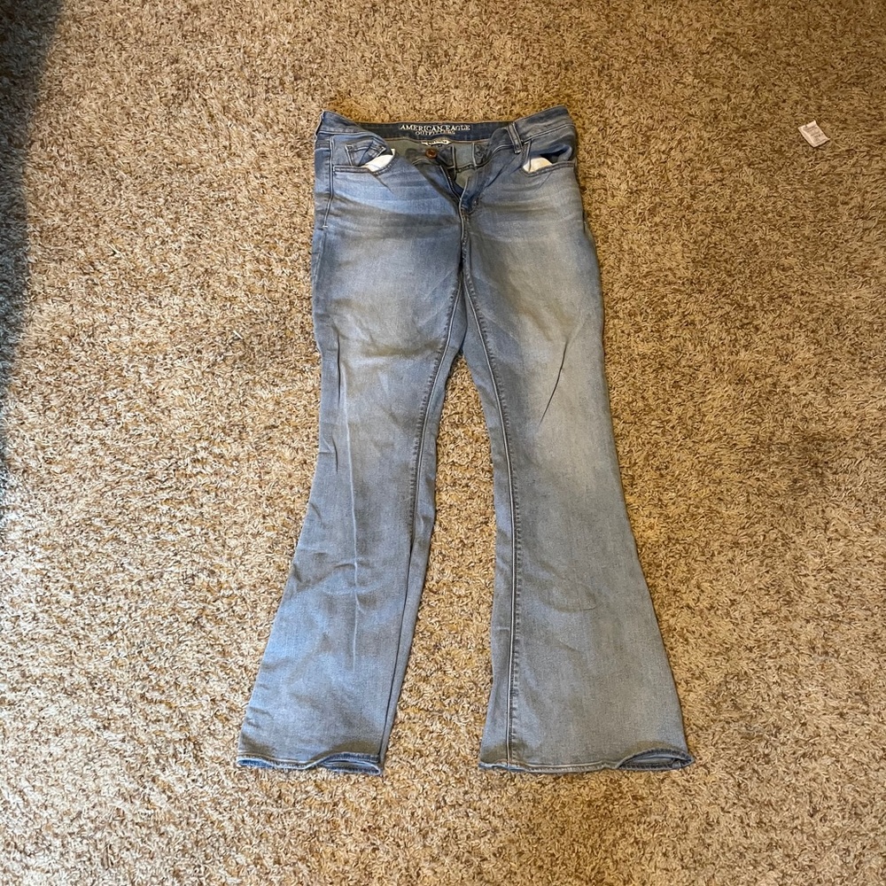american eagle wide leg/flare jeans